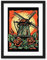 Artery8 Dutch Windmill and Roses Tattoo Ink Body Art Rockabilly Americana 50s Artwork Framed Wall Art Print 18X24 Inch