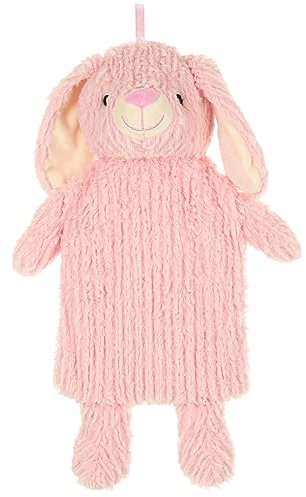 Novelty Animal Hot Water Bottle Plush Knit Soft Toy Cover I Litre - Pink Rabbit