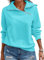 KEBORUILA Pullover Damen Stehkragen Langarm und 1/4 Ausschnitt mit Reißverschluss Frühling Herbst Sweatshirt Oberteile Top hellblau L