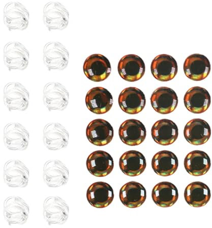 Milageto 20 Stück 4D Bionic Fishing Eyes Sticker, Angelköder 4D Eyes Soft Fishing Lure, Künstliche Fliegenfischeraugen zum Fliegenbinden Aufkleber, Fishing Fliegenbinden Köder 4/6/8 mm