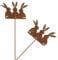 MACOSA Gartenstecker Osterhasen mit Ei 2er Set Rost 40 cm Rostig Echtrost Beetstecker Garten-Dekoration Figur Osterdeko Gartendeko Blumenstecker