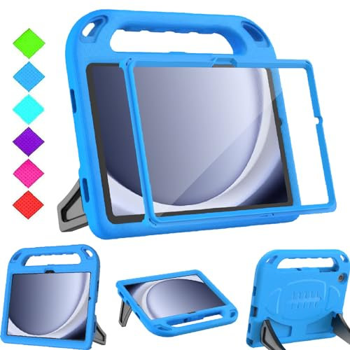 TOPWANT Kids Case with Built-in Screen Protector for Samsung Galaxy Tab A9 Plus 11 inch 2023 (SM-X210/X216/X218), Shockproof Protective Cover Case with Handle Stand, Blue