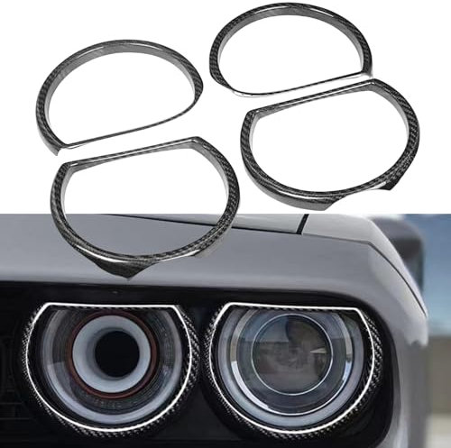 Scheinwerfer-Lampen-Rahmen-Ring-Verkleidung für Dodge Challenger 2015–2023, Kohlefaser