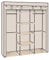Bonnlo Canvas Wardrobe, Fabric Wardrobe Organiser, Foldable Coat Rack with 2 Clothes Rails for Bedroom, Dressing Room, 175 x 150 x 45 cm, (Beige)