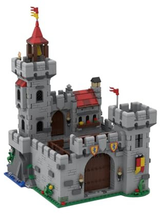 BlocteckToy MOC Klemmbausteine Mittelalterliche Burg Lochside Modell 1516 Teile Architecture Burg Gebäude Set, MOC-159182