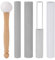 5pcs Crystal Singing Bowl Mallet Set, Wood Handle Clear Acrylic Striker Hollow Sound Bowl Mallet Stick with Wood Handle Crystal Singing Tool for Playing