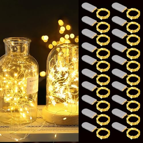 20er Pack Mini Led Lichterkette Mit Batterie 2m 20 Leds Micro Feenlichter Wasserdicht Für Weihnachtsdeko Basteln Tischdeko Laterne Innenausstattung