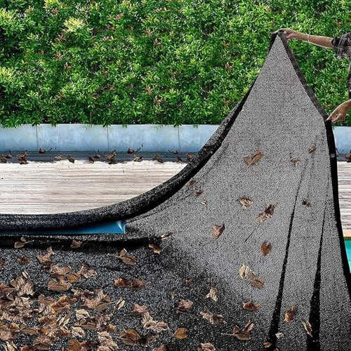 Rektangulärt lövnät for pooler, lövnät for nedgrävda och ovanmarkspooler, finmaskigt poolnät, solskydd for att fånga löv, blockerar skräp(4x4m(13 * 13ft))