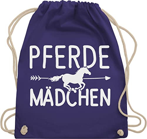 Turnbeutel Rucksack - Taschen - Pferde Mädchen - Pferdemädchen - Unisize - Lila - pferdetaschen stalltasche pferd pferdeliebhaber fjordis stoffrucksack reiterzubehör pferdebeutel reiten ich geh