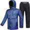 ILM Motorcycle Rain Suit Waterproof Men 2 Set Jacket and Trousers Motorbike Fishing Rain Gear Resistant Protective 6 Pockets RS02,Blue-men,L
