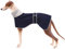 Geyecete Fleece Hundemantel Pullover Windhunde,Whippet winterjacken ,Verstellbaren Hundeweste,kleidung für Windhunde/Lurcher/Whippet-Blau-XL
