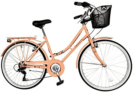 Aurai Trekker Ladies Heritage Bike 26 6 Speed - Peach