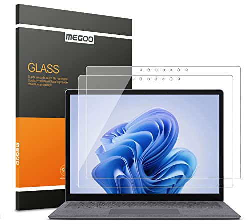 MEGOO [2 Pack Tempered Glass for Surface Laptop 6/5/4/3 15 inch – Bubble-Free Install, Scratch-Resistant, HD Clarity