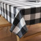 Encasa XO Baumwoll Rechteckig Tischdecke | (140x180 cm) | Buffalo Black Checks | Tischdecke für Dekoration