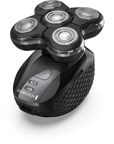 Remington Balder Pro XR7000 Head Shaver for Bald Men, Cordless Electric Razor, 5 Dual Track Rotary Blades, Waterproof Wet/Dry, Lithium Rechargeable, Hair Capture Chamber, Pop-Up Trimmer