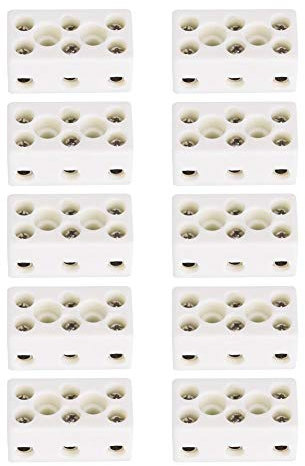 Morsettiera in ceramica - 10 pezzi a 3 vie 24A Morsettiera in ceramica Connettore filo resistente alle alte temperature