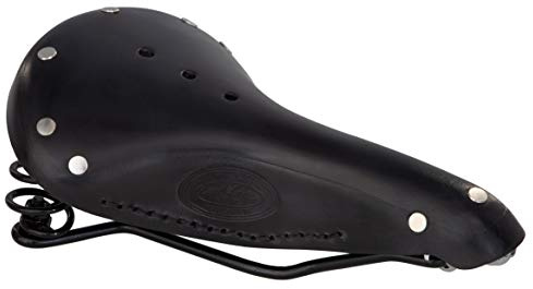 Gusti Fahrradsattel Leder - Walter G. Sattel Ledersattel Cityrad Fahrrad Retro Vintage mit Federung