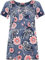Purple Hanger Womens Floral Print Ladies Short Sleeves Stretch Round Scoop Neckline Long Smock Tunic T-Shirt Top Plus Size (16, Denim Floral Pink)