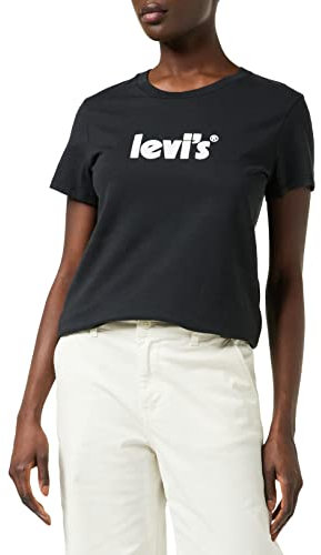 Levi's Damen The Perfect Tee T-Shirt,Seasonal Poster Logo T2 Caviar,S