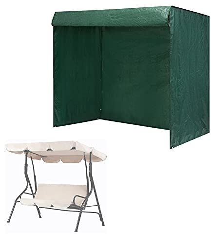 LZQpearl Schutzhülle Hollywoodschaukel, PE Schaukelstuhl/Hängemattenbezug, Wasserdichter Hochleistungs 2 Sitzer Baldachin Schaukelbezug Mit Reißverschlüssen, Schutzbezug Für Den Außenbereich (Green)