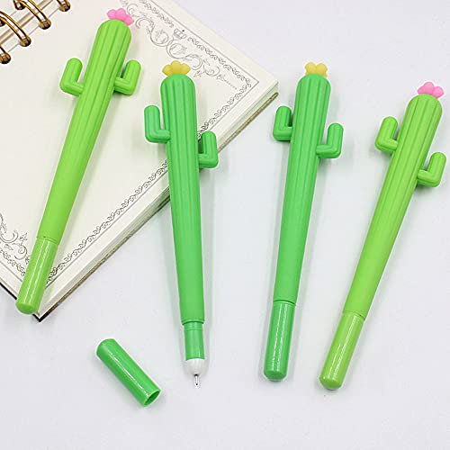 10 penne a inchiostro gel per cactus/alci, 0,5 mm, penna a sfera kawaii, a forma di carino, neutra, per scuola, casa, ufficio