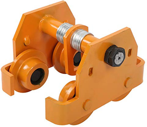 Dioche 2T Carro de viga de empuje 2000 kg Carro de elevación, riel disponible 94~124 mm Carro de empuje manual ajustable en acero Carro de rodillo manual de empuje