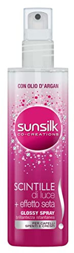 Sunsilk, Acquaspray Scintille di Luce, Glossy Spray Brillantezza Istantanea, Districante Capelli con Olio d'Argan, Contrasta l'Effetto Crespo, Dona Brillantezza per Capelli Luminosi, 6 Pezzi da 200ml