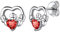 Suplight Clou d'oreille Boucles d'oreilles en Argent 925 Sterling Claddagh St Patrick Irlande Pierre de Naissance Coeur 4mm de Large Rubis Juillet