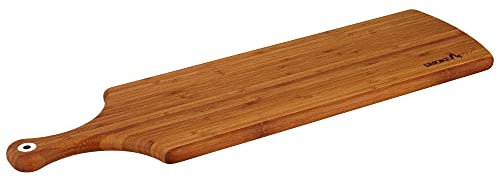 smokemax® L Servierbrett dark bamboo (ca. 59x17x2cm), Schneidebrett, Designbrett aus natürlichen Bambusholz (100% mit natürlichen Ölivenöl geölt)