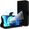 KARYLAX Pack 2 Verres Flexible + Étui Portefeuille (Noir 4-D) pour Smartphone Logicom Le Omega
