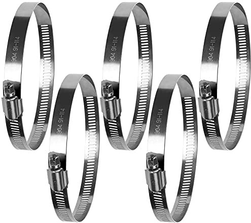 5 Stück Schlauchschellen 91-114 mm Große rohrschellen Edelstahl, Verstellbare Schlauchschellen für Poolschlauch, Lüftungsrohr, Abluftschlauch,Benzinschlauch Wasser Rohr