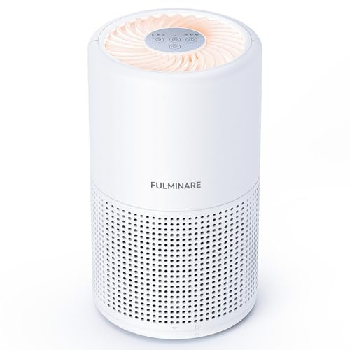 FULMINARE H13 - Purificadores de aire pequeños para mascotas domésticas con filtro de aire HEPA, limpiador de aire silencioso con luz nocturna, elimina el 99.97% 0.01 micras de polvo, humo, polen