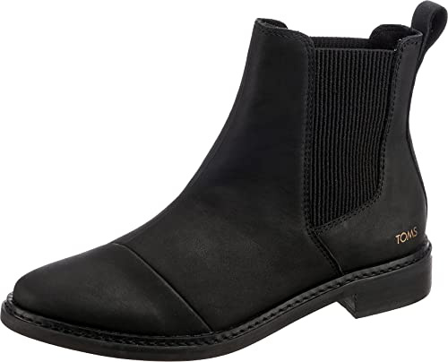 Toms Damen_Boot_schwarzes Leder Wanderstiefel, 37 EU