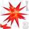 KESSER® 35cm Leuchtstern 3D, LED Weihnachtsstern mit Timer für innen und außen, Adventsstern Beleuchtet hängend Rot Stern + Warmweiß Licht