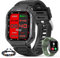 Nendefin Smartwatch mit Telefonfunktion 1,83 Touchscreen Armbanduhr 5ATM Wasserdicht Sportuhr Outdoor Fitness Tracker mit Herzfrequenz Pulsuhr Blutdruck, Herren Uhren für Android iOS（Schwarz）