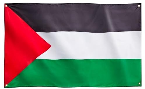 Runesol Palästina Flagge, 91x152cm, Palästina Fahne, 4 Ösen, eine in jeder Ecke, Tag der Solidarität, Befreiung, Premium Flaggen für draußen und drinnen, satte Farben