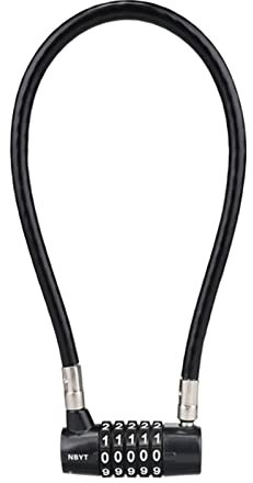 NBYT5-digit Cable Wire Combination Padlock - 15 Length - Approx. 5/16 Diameter, Reset Code for Cabinet Door Handles, Bikes, Gates, Gyms, Schools, Sheds, Lockers, Helmets, Pet Doors Padlock