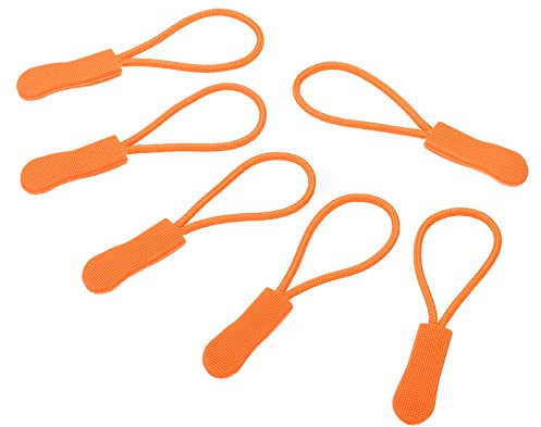PATIKIL Fermeture-Éclair Tirettes Remplacement, 30 Paquets Extension Cordon Poignée Fixer Onglet Étiquette Prolongateur Fixer Puller pour Bagages Sacs-à-Dos Vestes, Orange
