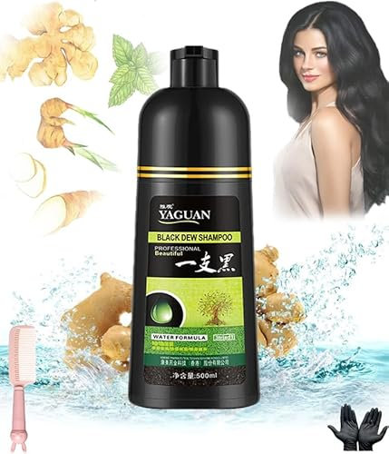 Yaguan Black Dew Shampoo, Yaguan Black Dew Shampoo, 3 In 1 Yaguan Hair Dye Shampoo, Herbal Hair Coloring Shampoo, Herbal Ingredients Hair Coloring Shampoo in 5 Minutes (1 Pcs)