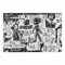 micasia Papier peint panoramique Graffitis abstraits en noir et blanc 255 x 384 cm Papier-peint-intissé Déco Murale XXL Smart Tapisserie