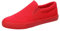 Jamron Hombre Color Sólido Slip On Zapatos de Lona Zapatillas Casual Sneakers Plimsolls Rojo SN0706142 EU42