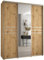 MEBLE KRYSPOL Davos 11 200 Schrank mit DREI Schiebetüren für Schlafzimmer - Moderner Schrank mit Spiegel, Kleiderstange und Regalen - 235,2x200x60 cm - Artisan Artisan Silber