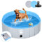 Pmgud Piscina Portatile per Cani Ø 120cm per cani bambini piscina per bambini o altri animali Spessore rinforzato 5mm portatile e pieghevole - grigio