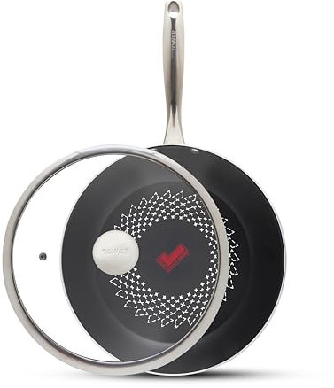 Tower T900308 SmartStart Ultra Forged 28cm Multi-Pan & Lid with Easy Clean Aeroglide Non-Stick, 15x Stronger, Induction Compatible, Oven Safe up to 220°, Long Lasting, PFOA Free