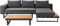 Dehner Garten-Lounge Riva, 3-teilig, 4-Sitzer, inkl. Tisch und Polster, Aluminium/FSC®-zertifiziertes Akazienholz/Olefin/Textilene, schwarz/grau/braun