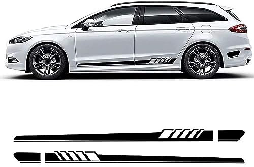 LeLeD Karosserie Kofferraum Dekoration Aufkleber Taille Linien Aufkleber Tür Seitendekor Aufkleber für Ford Mondeo MK3 MK4 MK5 Fusion,A-Black