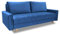 Furniture-Adamski Schlafsofa Alex, Sofa mit Schlaffunktion und Bettkasten, Klappsofa, Schlafcouch mit Füßen aus Holz, Couch in Velourstoff, Frabe: Hellblau