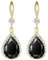 Linawe 14K Gold Black Dangle Earrings for Women Trendy, Imitation Diamond Drop Chandelier Rhinestone Cubic Zirconia Crystal Earrings Dangling, Teardrop Birthstone Dangly Earrings