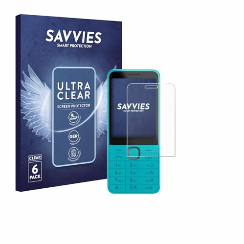 Savvies Schutzfolie für Nokia 235 4G (2024) | 6 Stück Transparenter Displayschutz Made in Germany Ultra-Klar Displayschutz-Folie