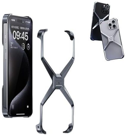Generic X Shape Anti-Fall Bare Phone Case, Aluminiumlegierung Rahmenschale (Hohl) für iPhone X, XS, Stoßdämpfend, Metallisch, Grau